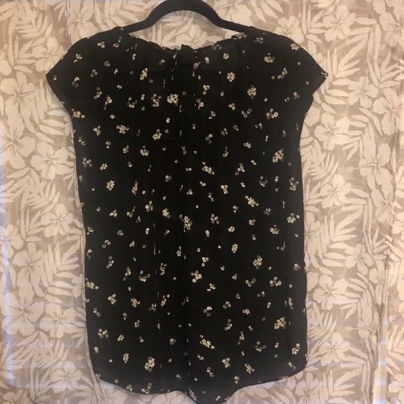 LC Lauren Conrad Print Pleated Top size X-Large - Picture 2 of 3